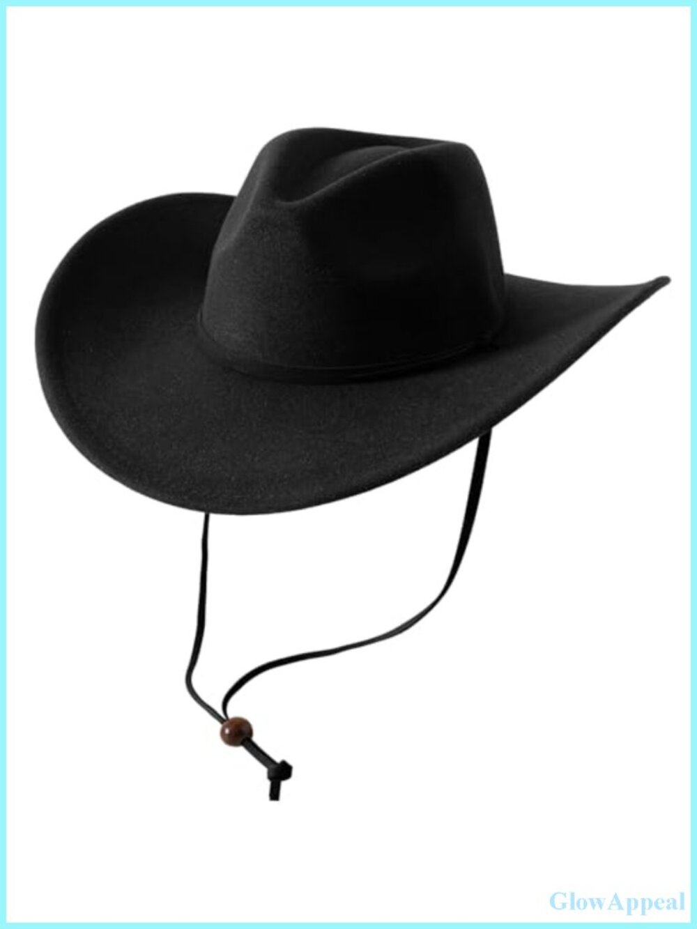 Felt Cowboy Hat with Wind Lanyard, Western Cowgirl Hat for Women Men, Adult
